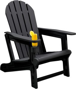 Adirondack Chairs - HDPE Weather Resistant, No Tools and Hardware Required 5-Minute Assembly, Patio, Firepit or Lawn Chairs, Black