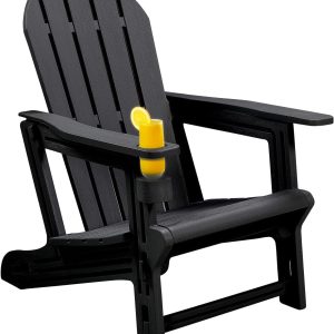 Adirondack Chairs - HDPE Weather Resistant, No Tools and Hardware Required 5-Minute Assembly, Patio, Firepit or Lawn Chairs, Black