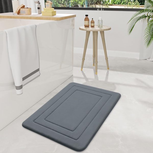 Arotive Memory Foam Bathroom Rug Mat 30x20, Ultra Soft and Absorbent Bath Mat, Machine Wash Dry, Comfortable Bath Rug Carpet for Bathroom Floor, Tub and Shower, Dark Grey - Image 7